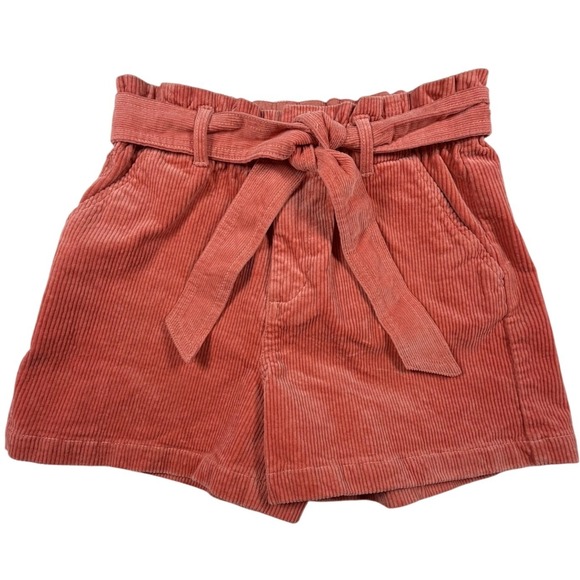 Polo Ralph Lauren Other - Polo Ralph Lauren Corduroy Shorts Girls 8 Salmon Pink Paperbag Waist Belted NWT